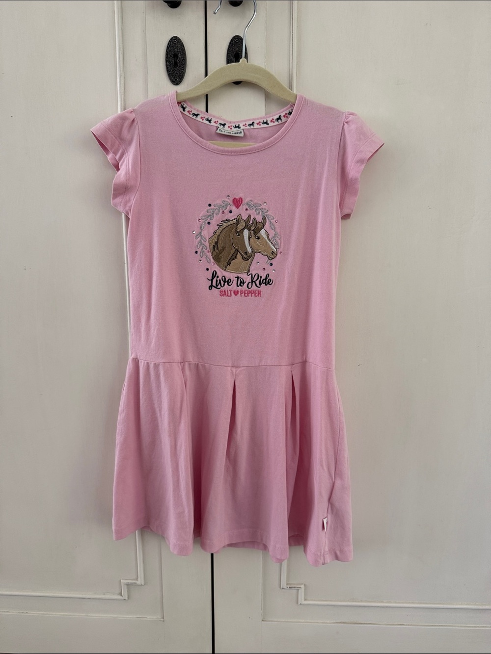 Pink 'Live to Ride' Horse Graphic Girls' Dress